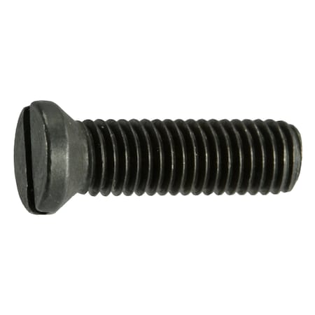 Midwest Fastener #8-40 x 1/2 in Slotted Oval Machine Screw, Black Oxide Steel, 8 PK 32946